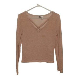 H&M Divided GOLD Crochet‎ Knit